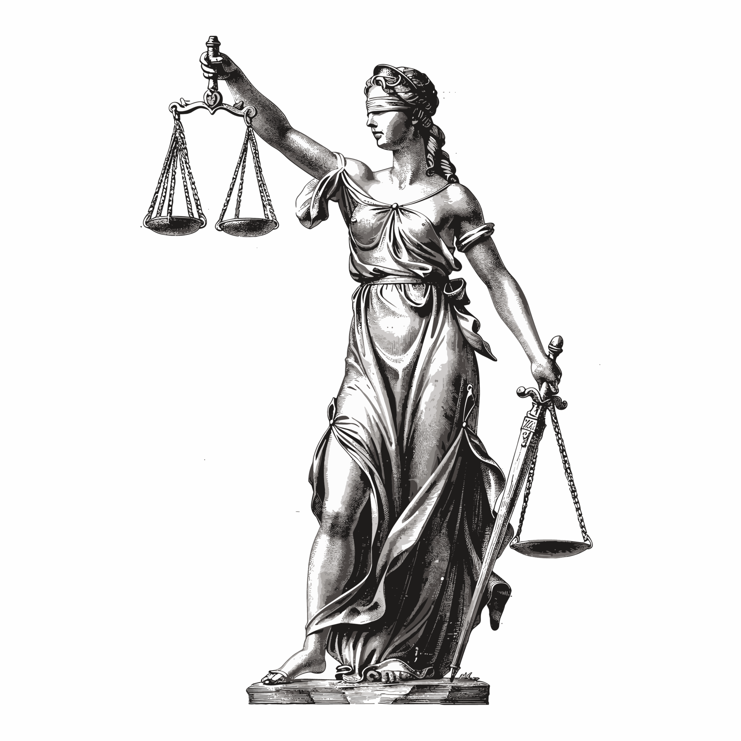 Goddess Justitia with scales